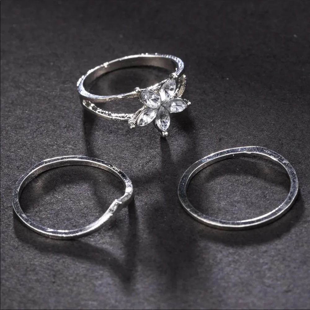 Foot Ring Crystal Bohemian 3 Rings Set - Picture 1 of 6